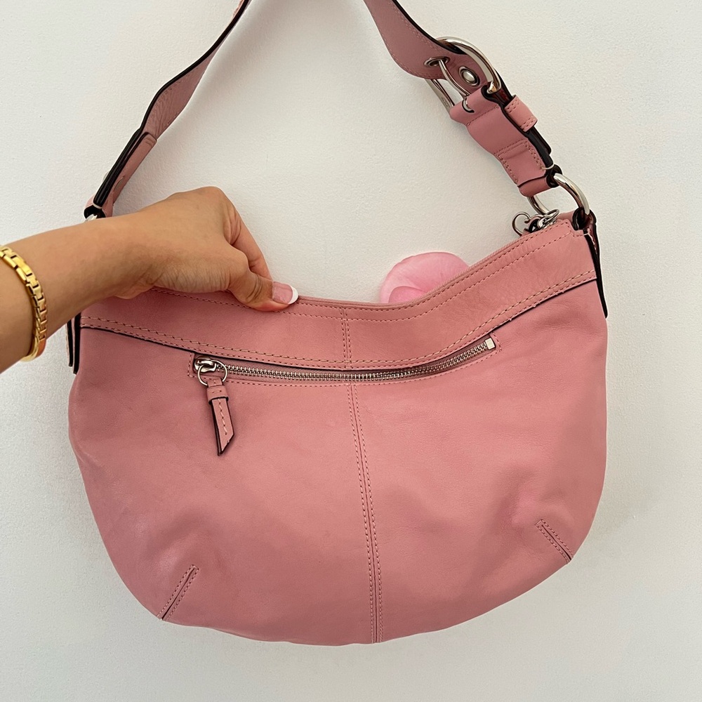 Coach Pink Leather Hobo Bag - Picture 4 of 10